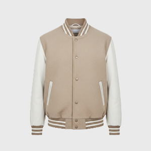 Mens Beige Varsity Jackets