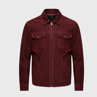 Mens Maroon Suede Jackets