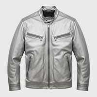 Mens Silver Leather Jackets