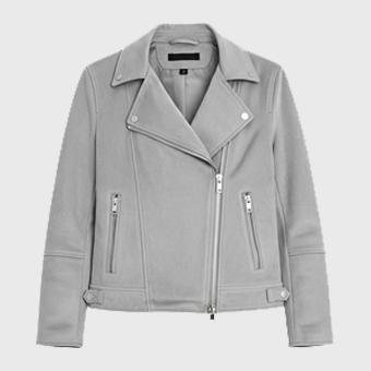 Suede Grey Moto Jackets