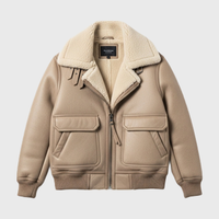 Womens Beige Aviator Jackets