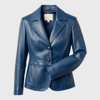 Womens Blue Leather Jackets