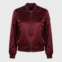 Womens Burgundy Bomber Jackets