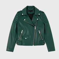 Womens Green Leather Motorcycle Jackets