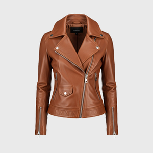 Womens Tan Biker Leather Jackets