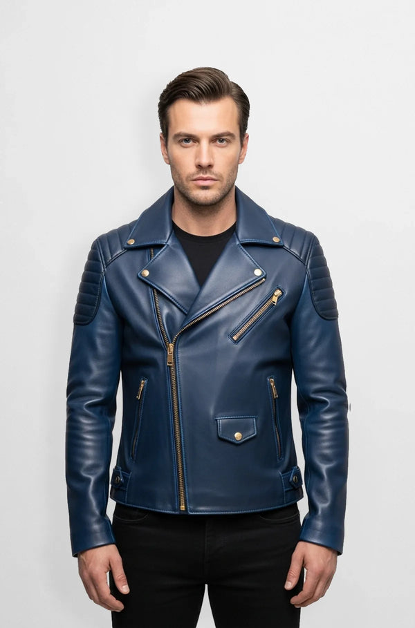 Midnight Apex Biker Jacket Front view