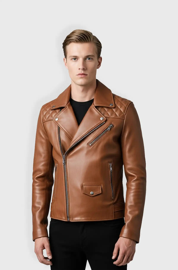 Monarch Quilted Biker Jacket Front Usa