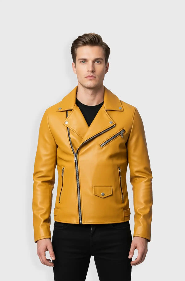 Mustard Edge Classic Biker Jacket