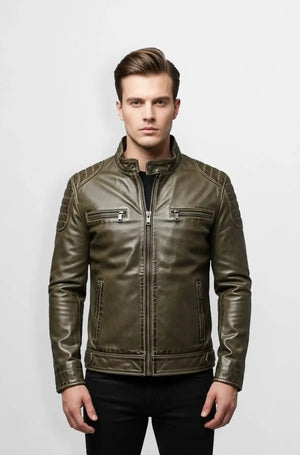 Mens Green Cafe Racer Jackets