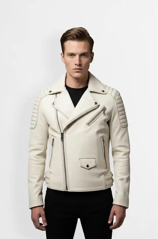 Arctic Blaze Rider Leather Jacket