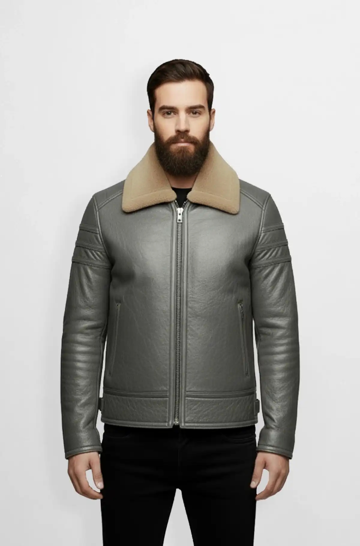 Arctic Grey Shearling Jacket