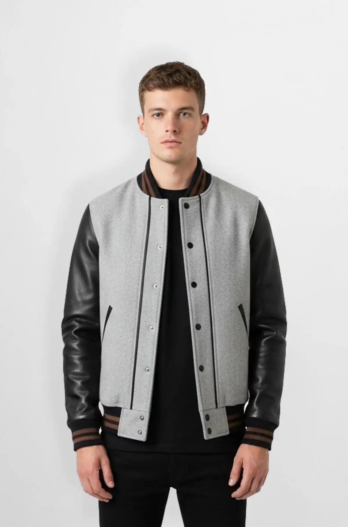 ArcticEdge Varsity Leather Jacket