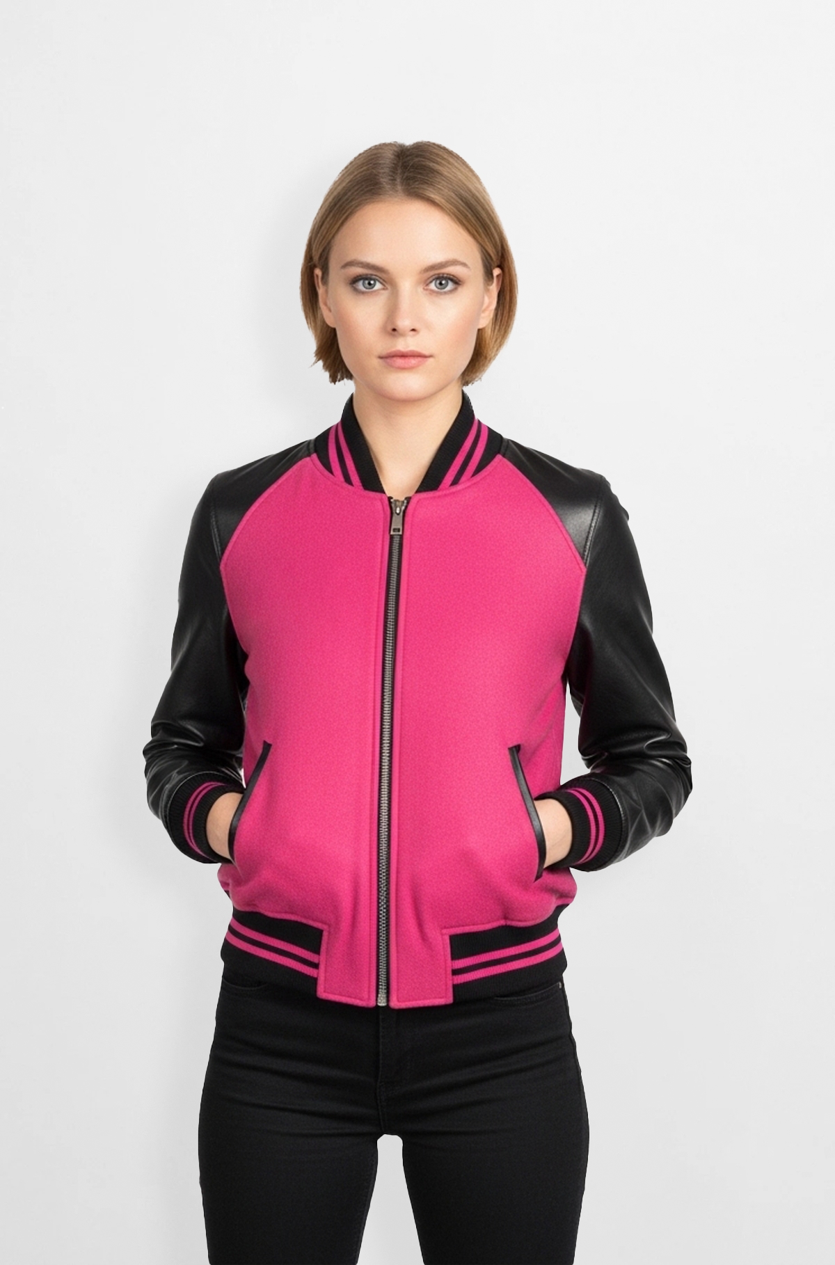 BlushStrike Varsity Jacket