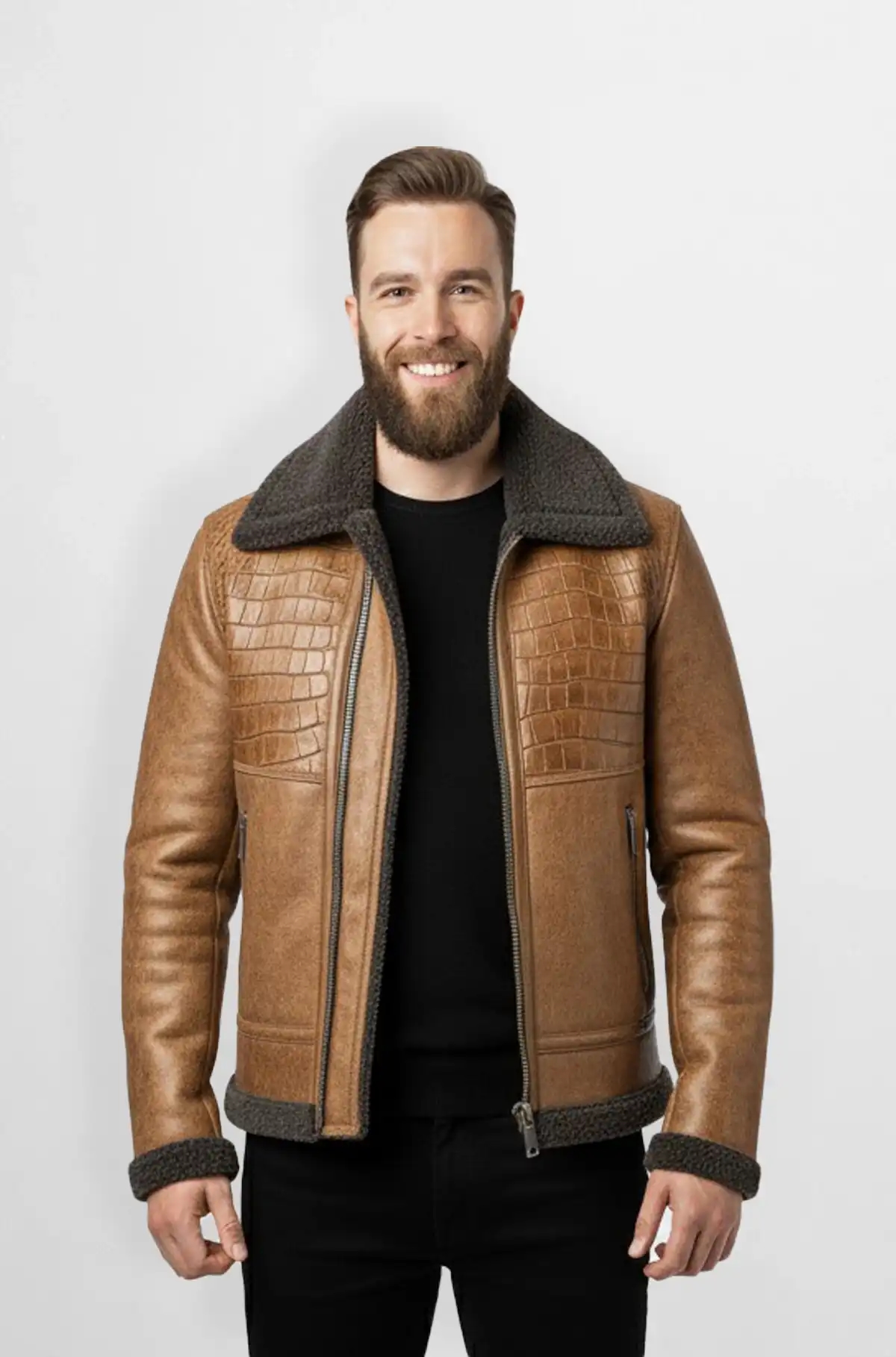 Camden Crocodile Shearling Jacket