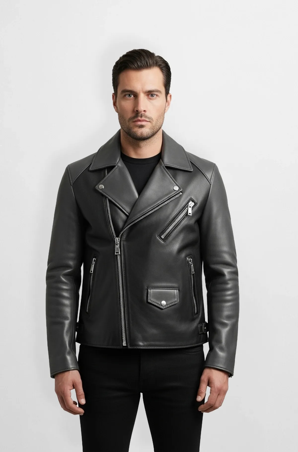 Charcoal Apex Biker Jacket