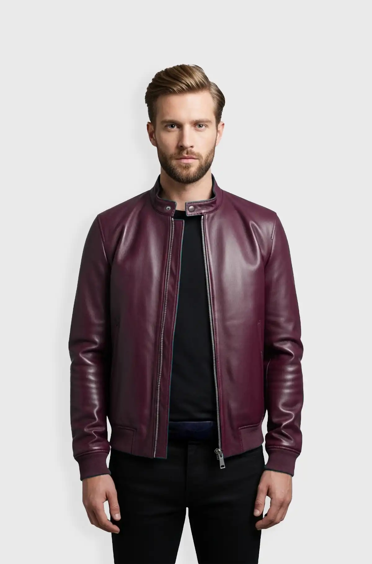 Crimson Edge Mens Bomber Jacket