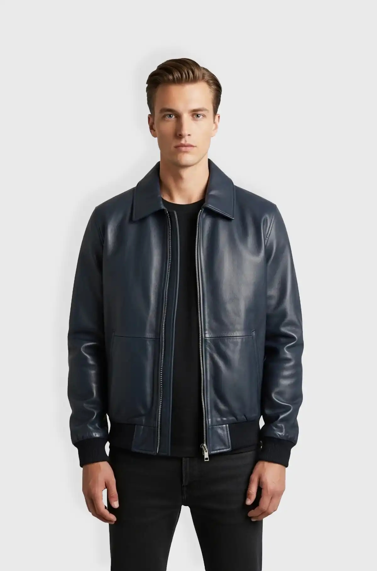 Genuine Leather Bomber Jacket