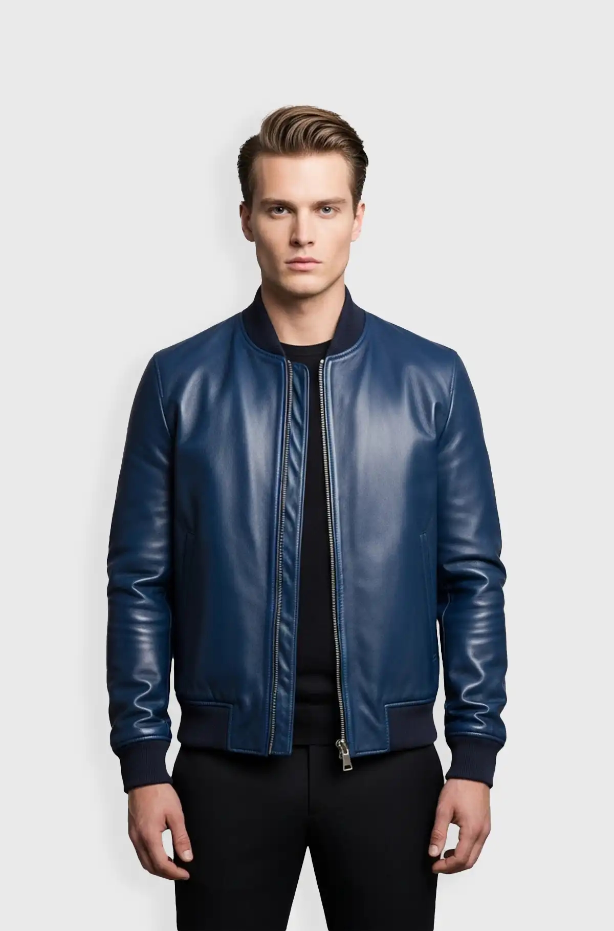Midnight Aero Leather Bomber
