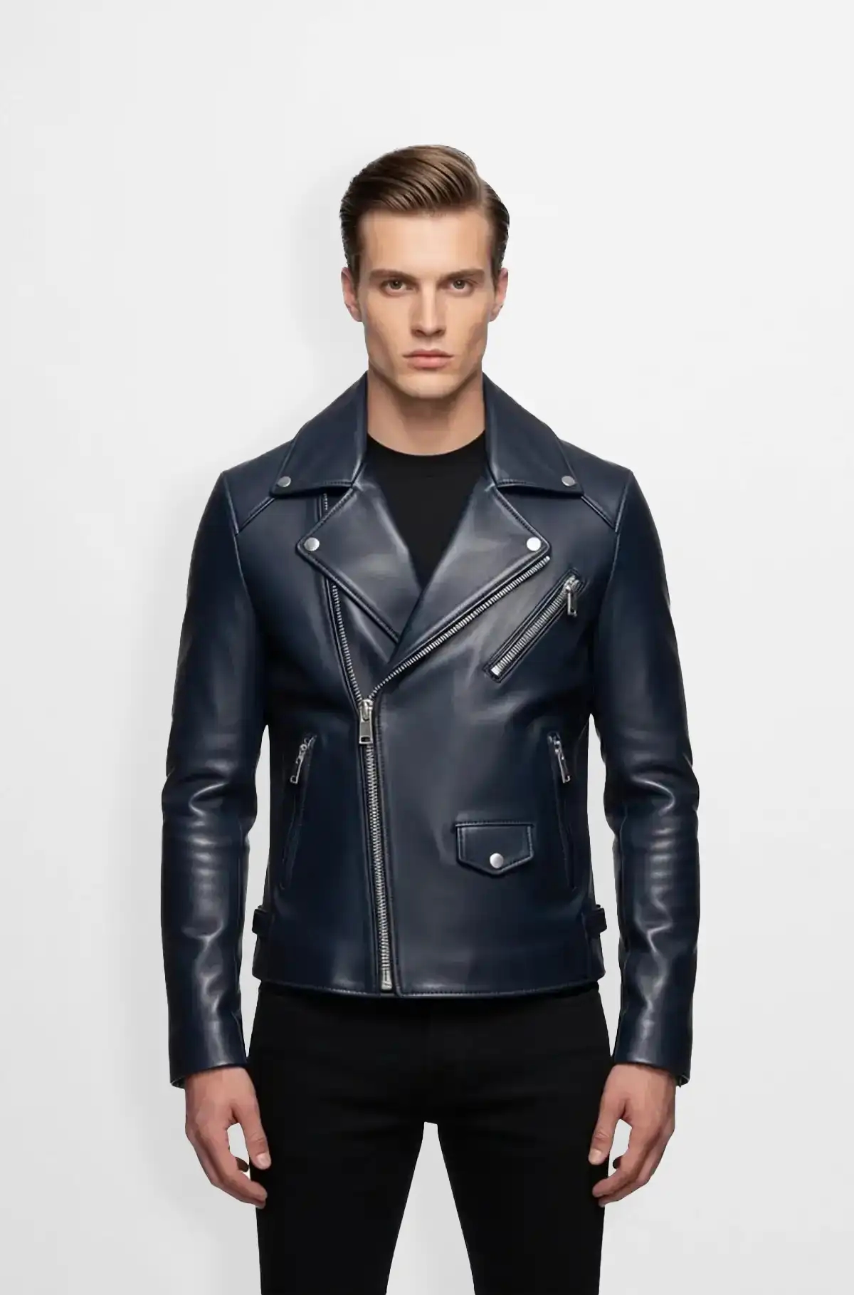 Navy Street Rider Biker Jacket