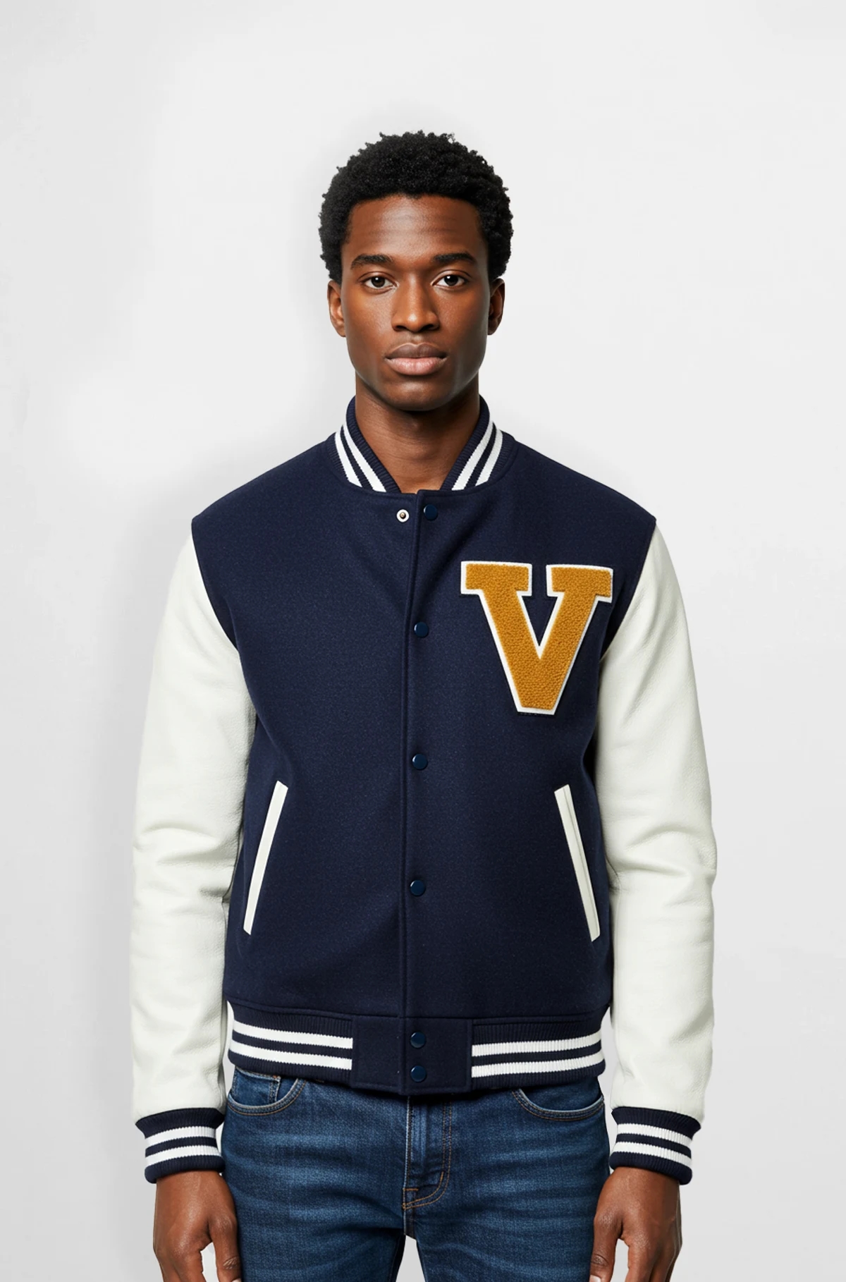 Varsity Leather Jacket for Men