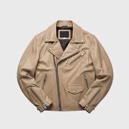 Mens Beige Biker Leather Jackets - Shop Jackets | Fineyst
