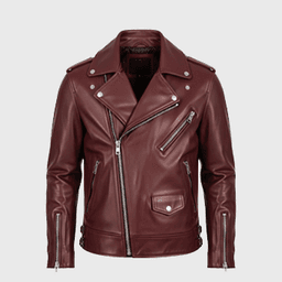 Mens Burgundy Biker Leather Jackets - Shop Jackets | Fineyst