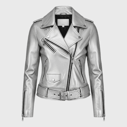 Womens Silver Biker Leather Jackets - Shop Jackets | Fineyst