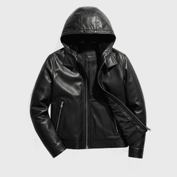 Mens Black Leather Jackets Hood - Shop Jackets | Fineyst