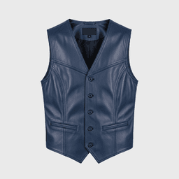 Mens Blue Leather Vests - Shop Jackets | Fineyst