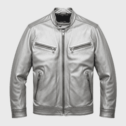 Mens Silver Leather Jackets - Shop Jackets | Fineyst