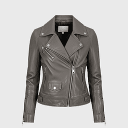 Womens Grey Biker Leather Jackets - Shop Jackets | Fineyst