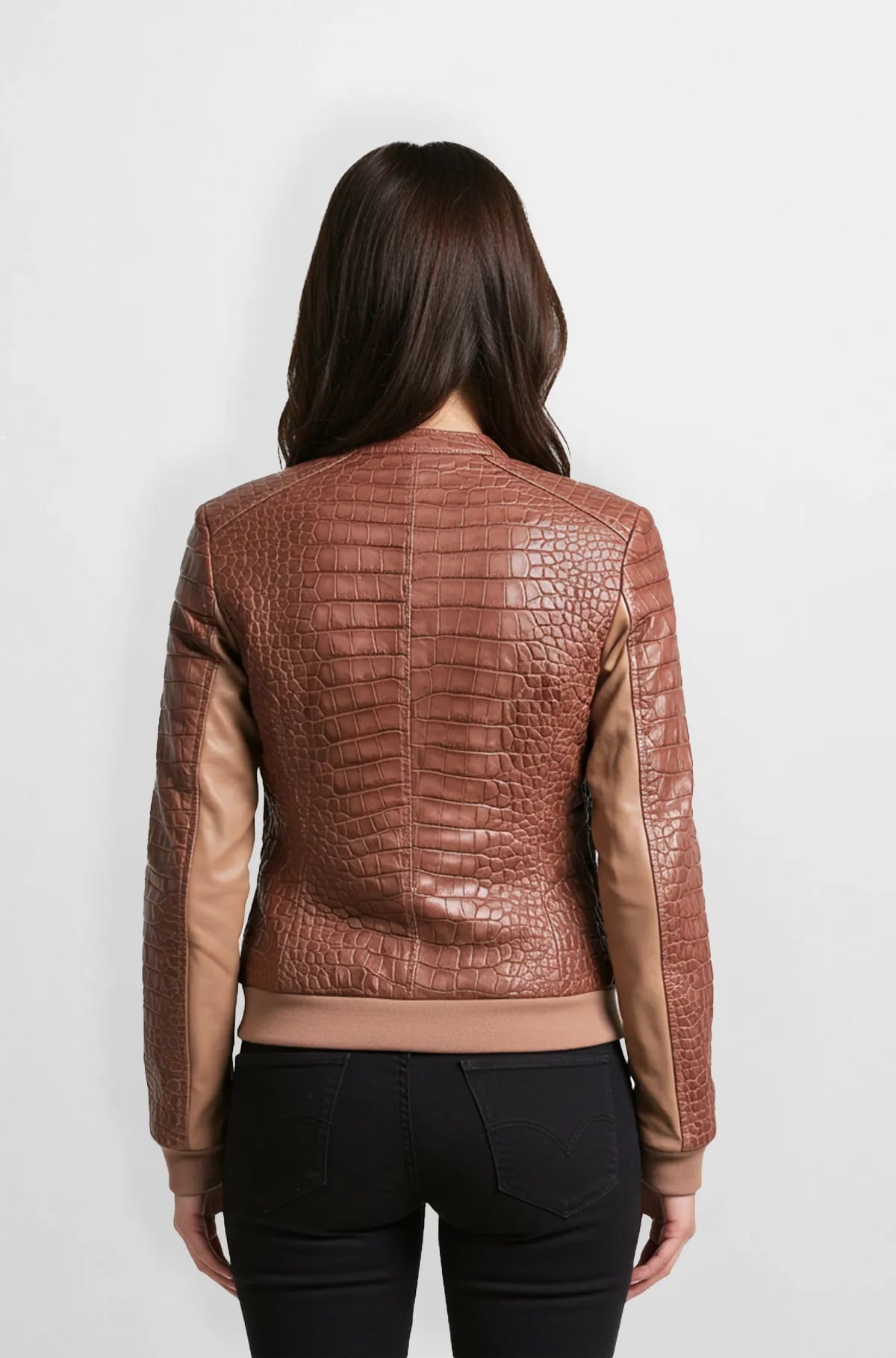 Amber Croc Luxe Bomber