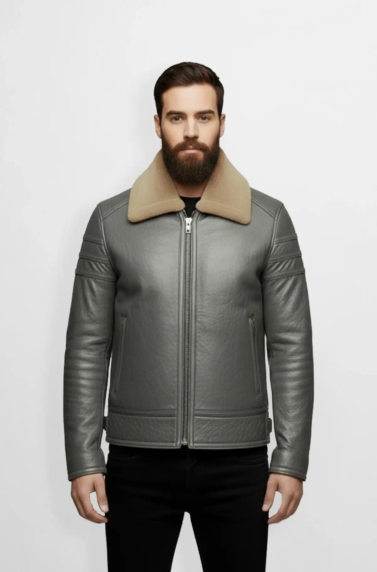 Arctic Grey Shearling Jacket