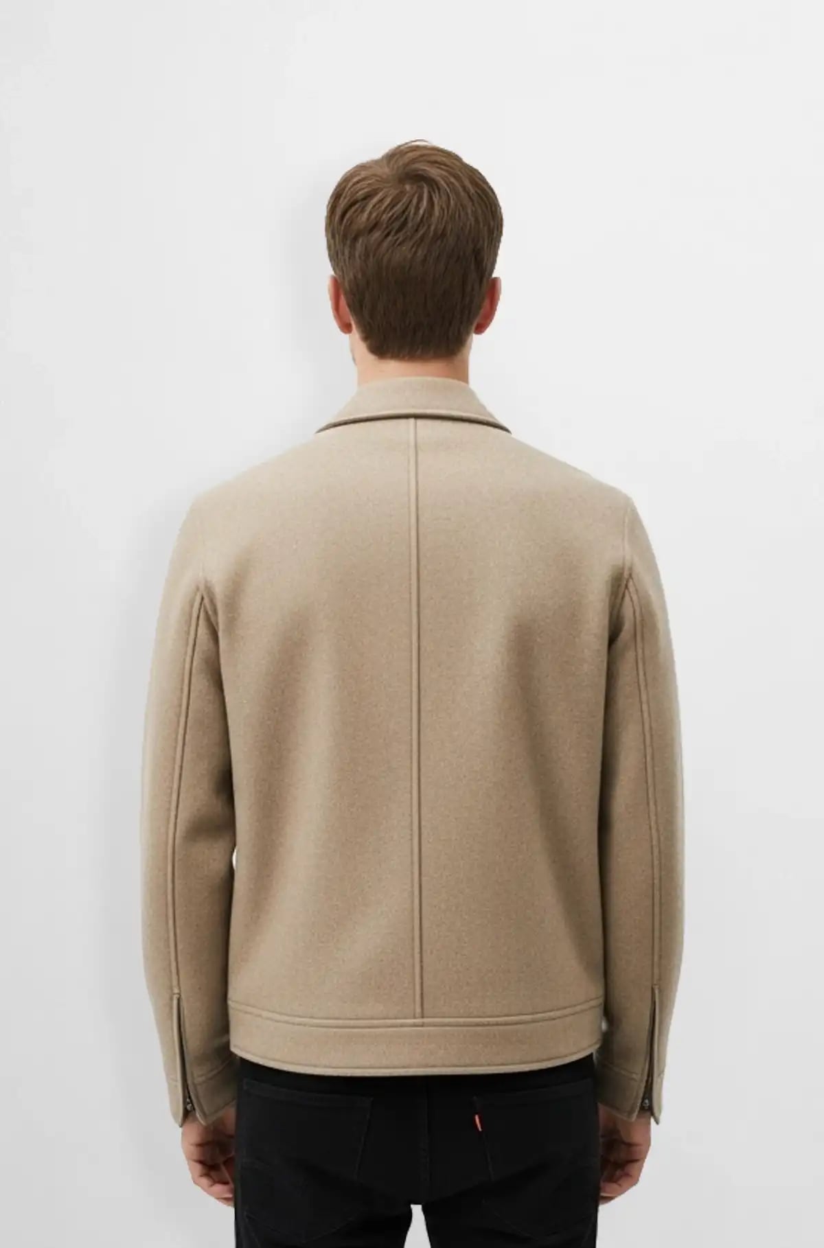 Beige Wool bomber jacket