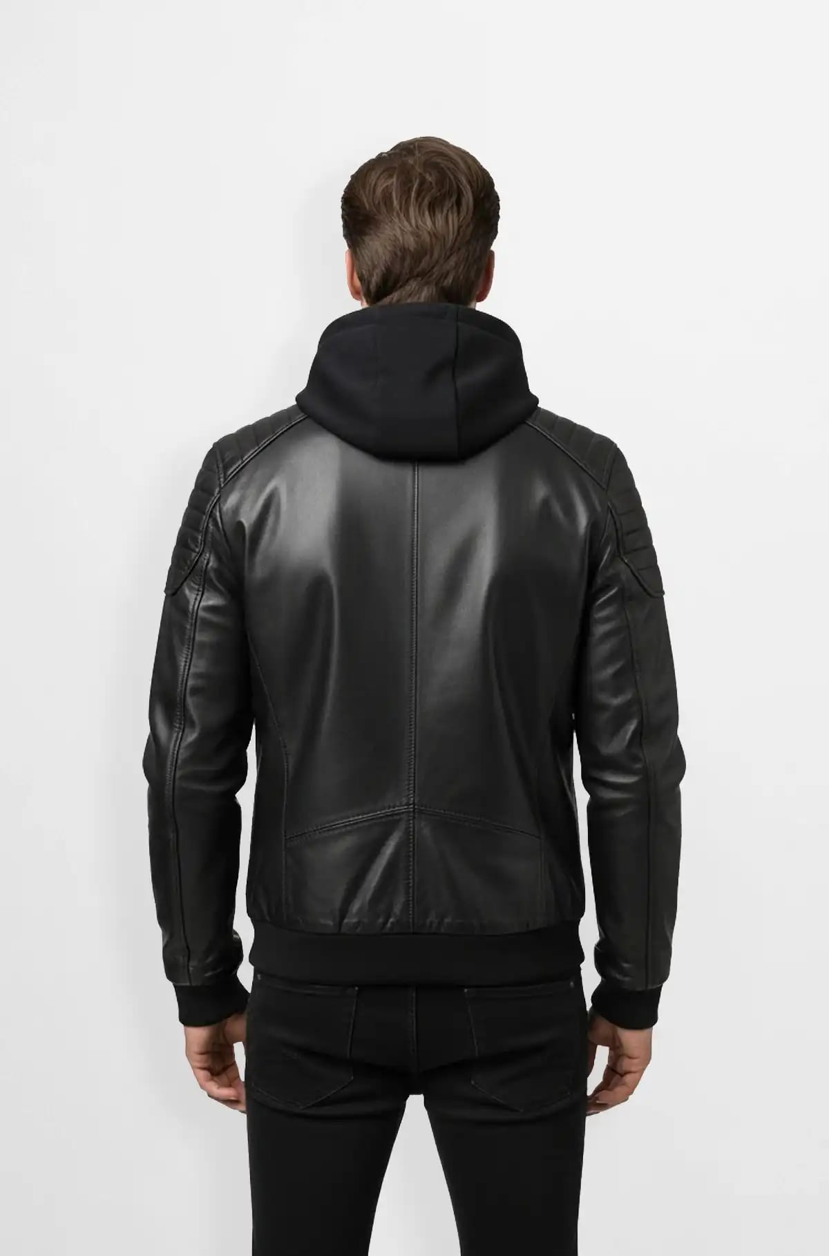 Black Leather Bomber Jacket