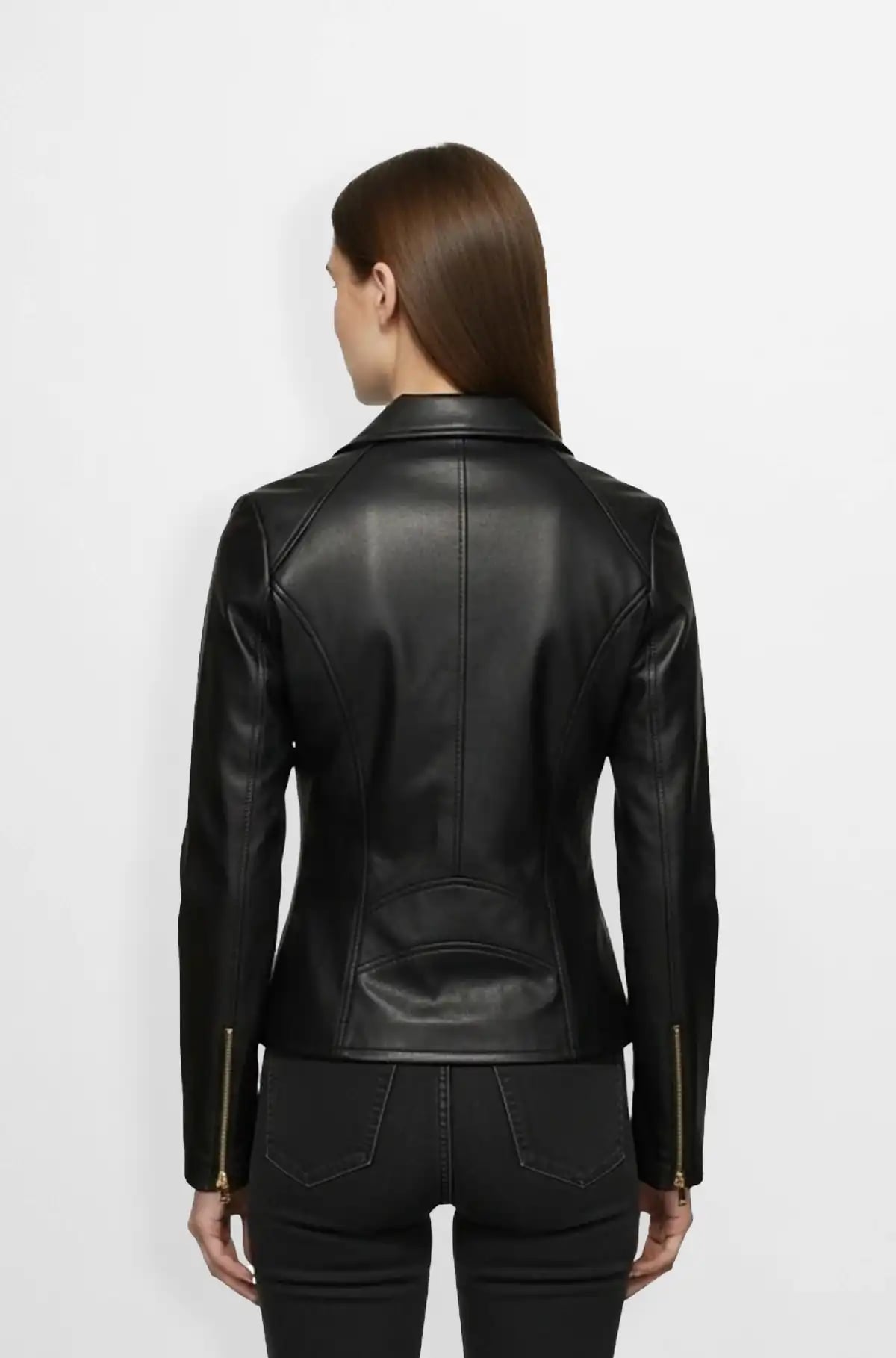 Black Womens Leather Moto Jacket