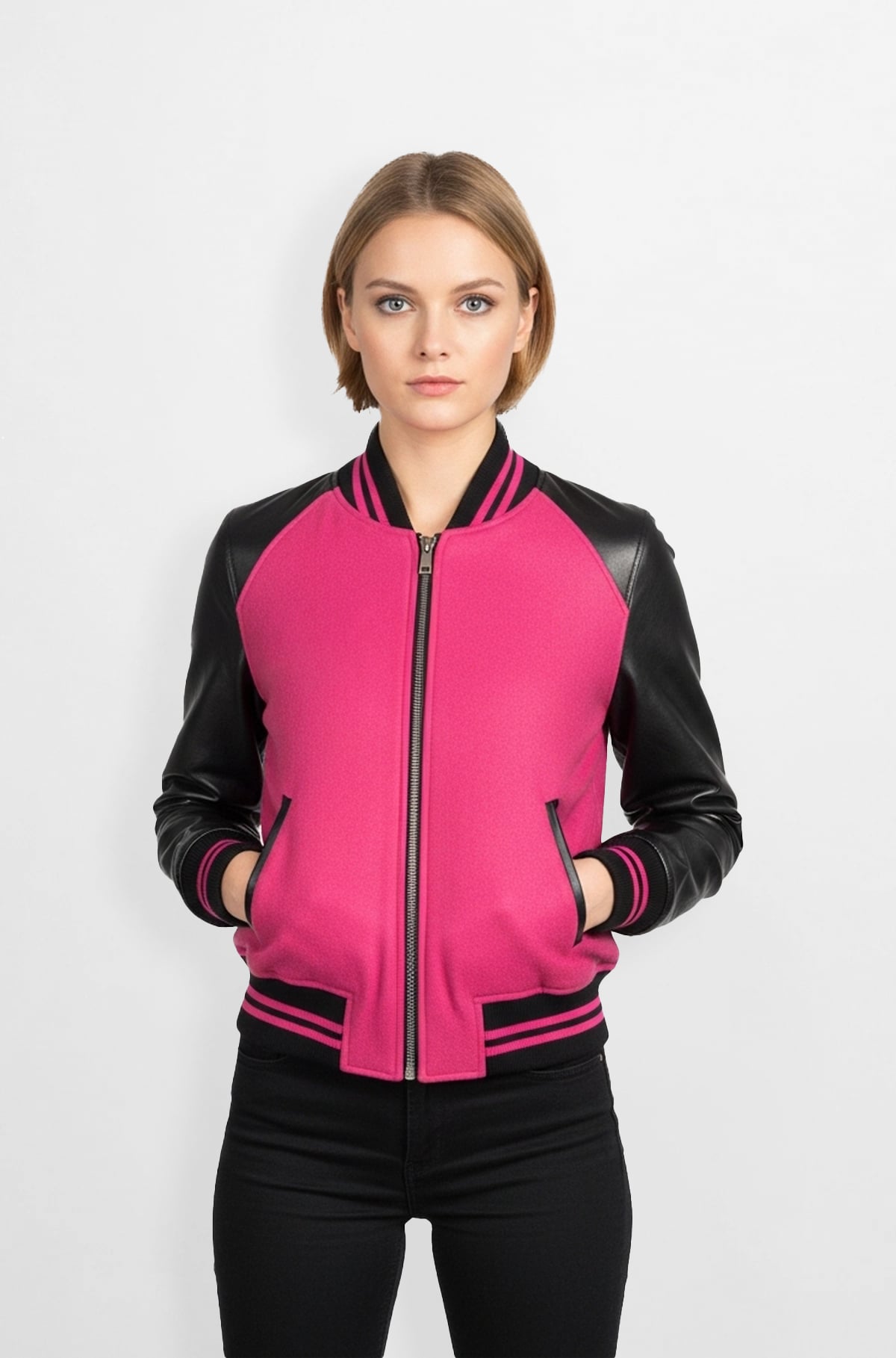 BlushStrike Varsity Jacket