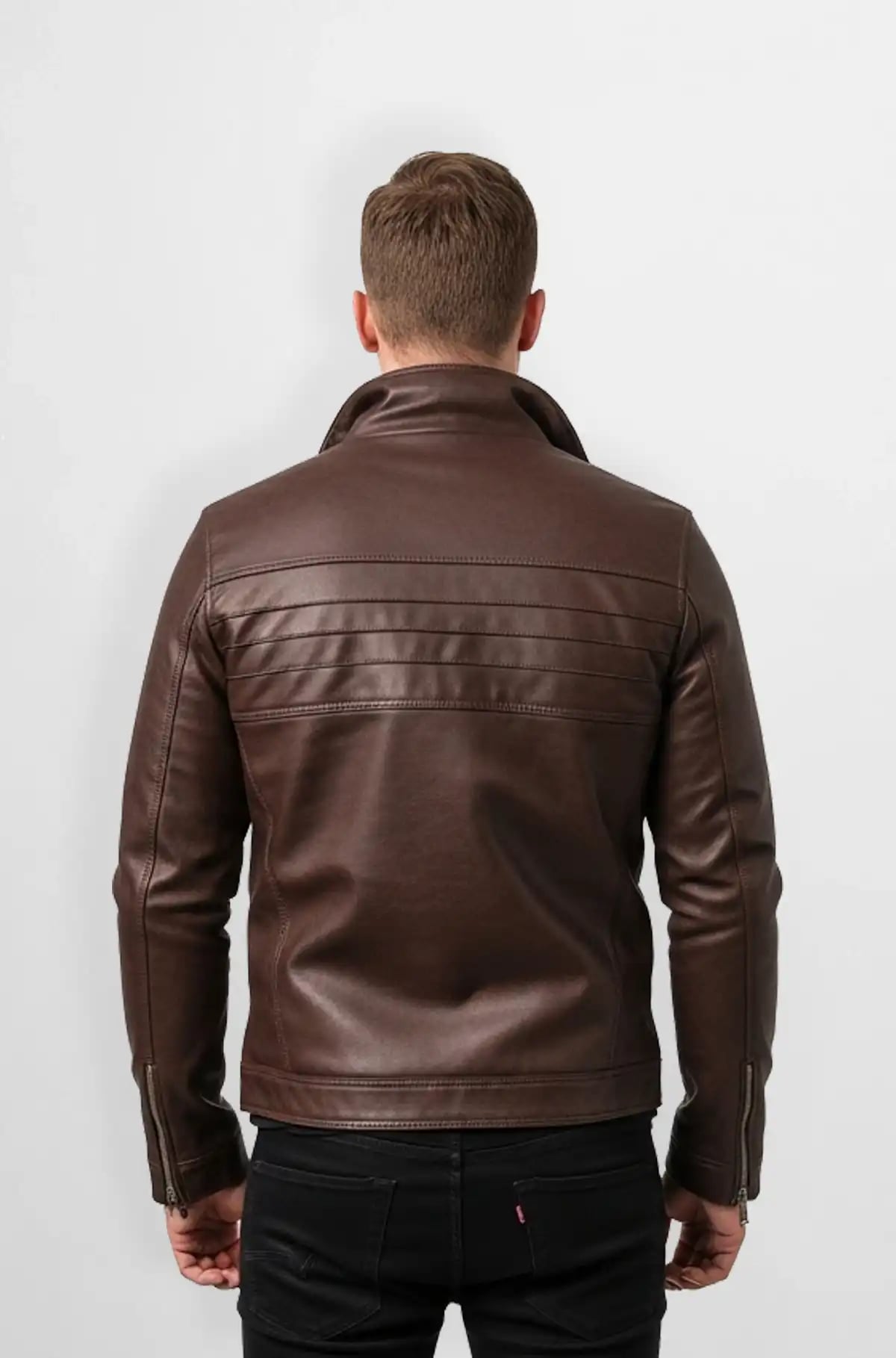 Brown Vintage Racer Leather Jacket
