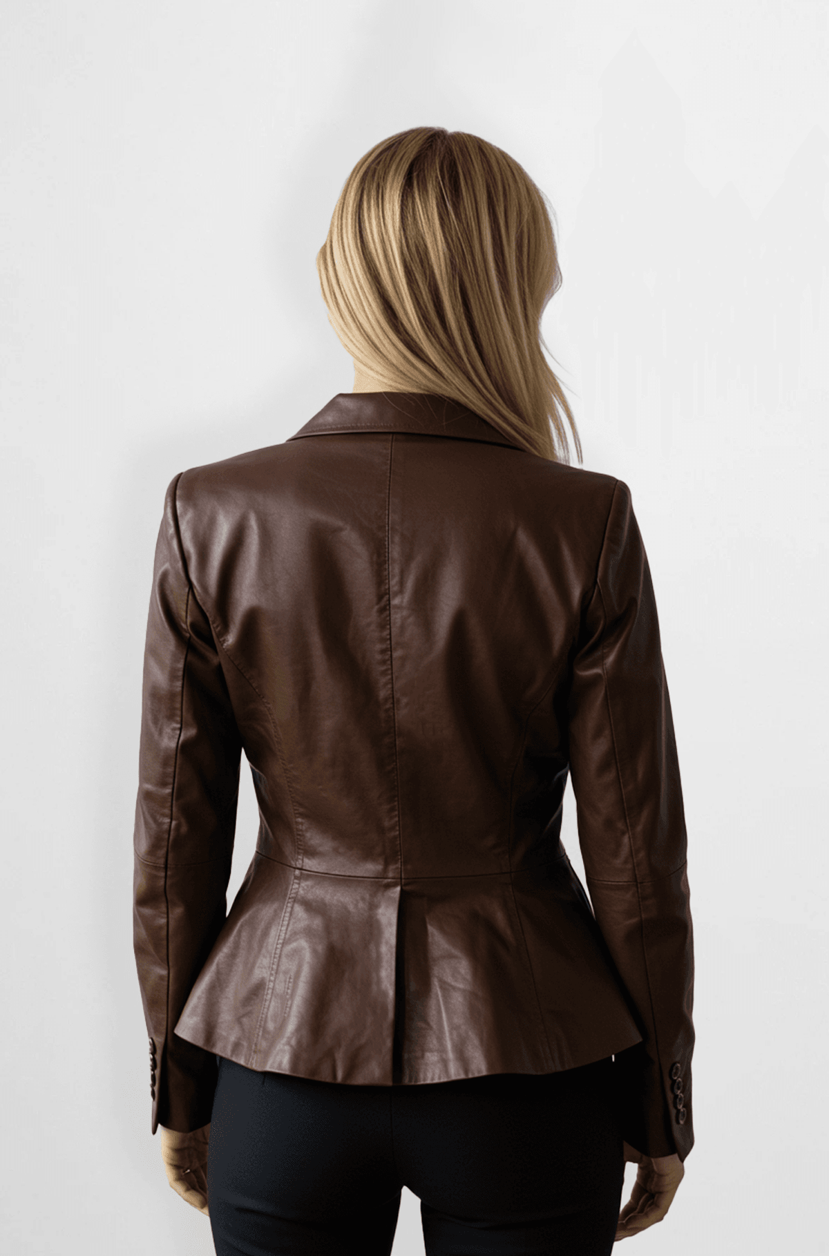 brown leather blazer jacket