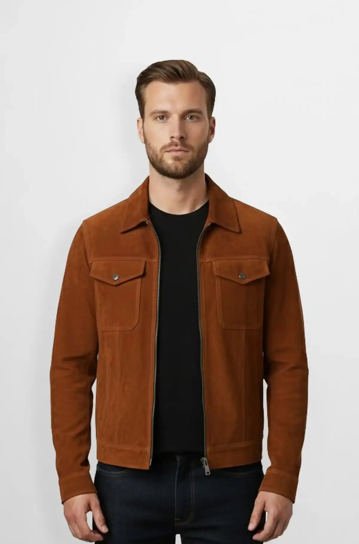Burnt Caramel Suede Jacket