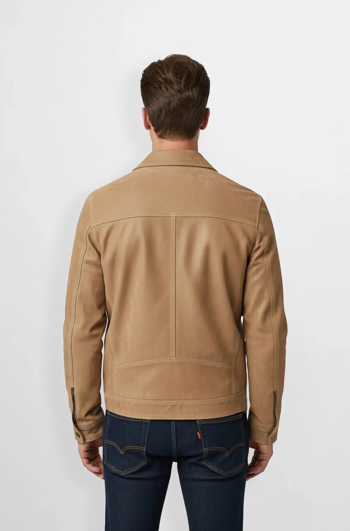 Classic Tan Suede Trucker Jacket