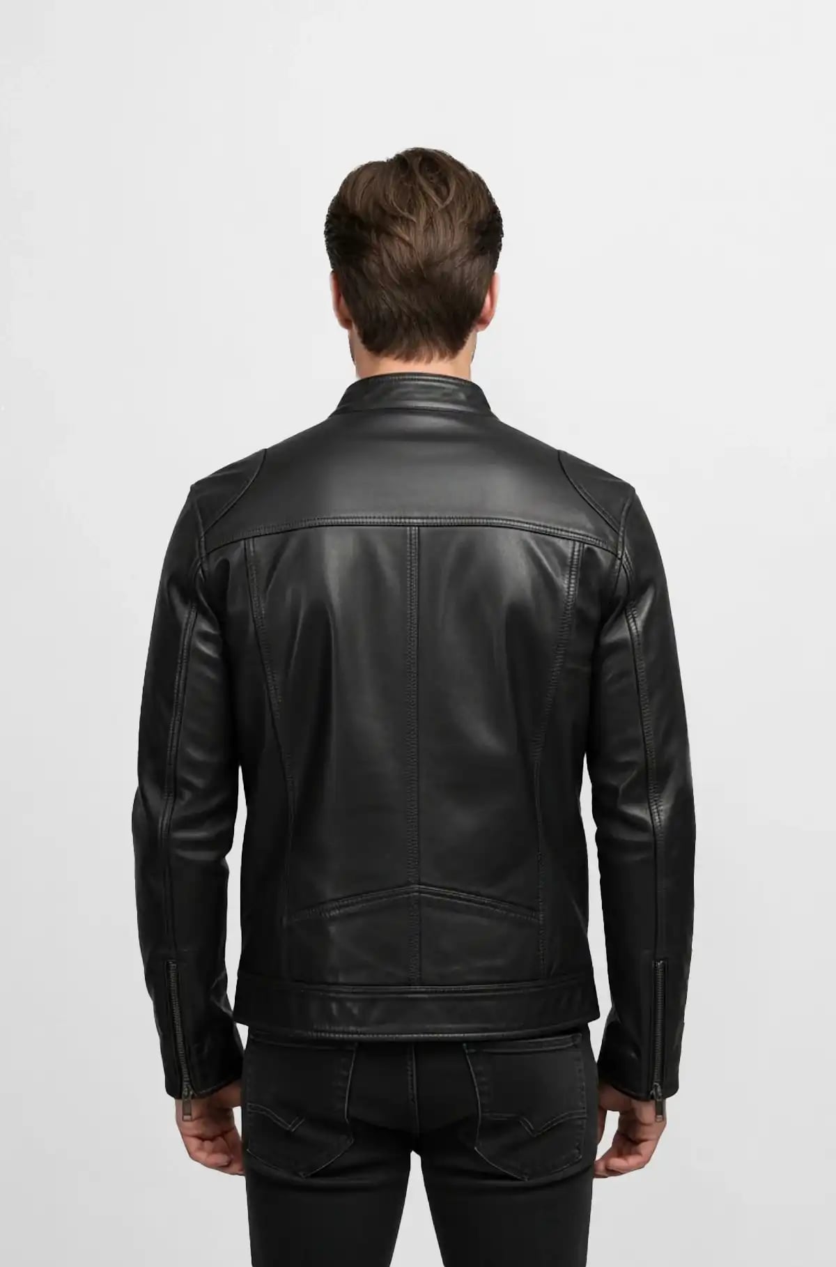 Coal Black  Moto Leather Jacket