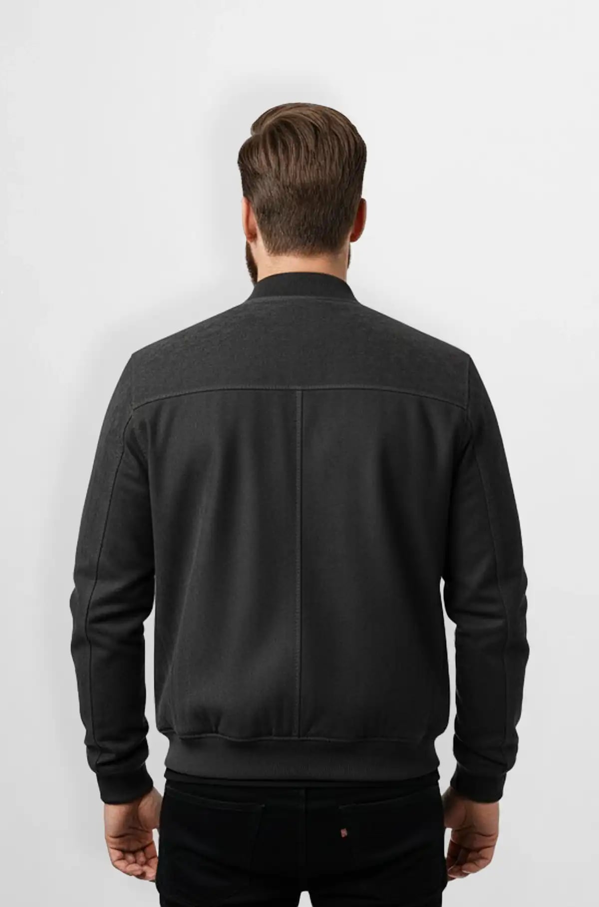 Croc Pocket Charcoal Leather Jacket