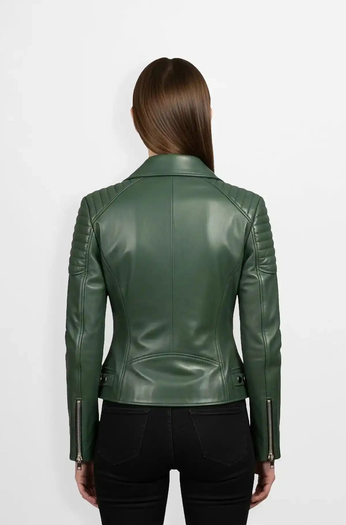 Emerald Apex Biker Leather Jacket