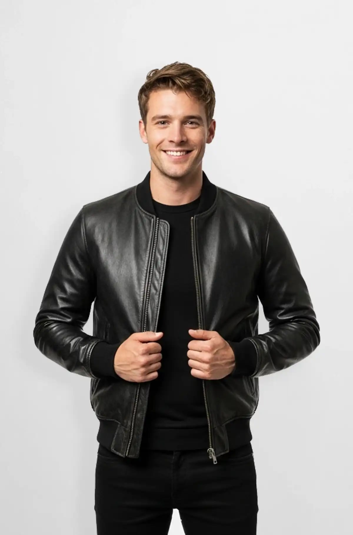 Luxe Urban Bomber Leather Jacket