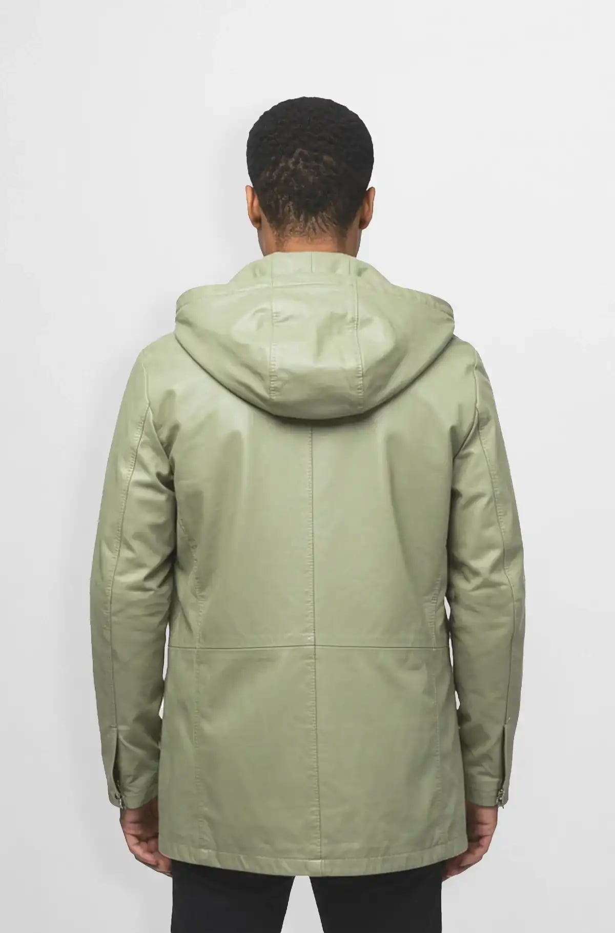 Mens Olive Green Hooded Parka