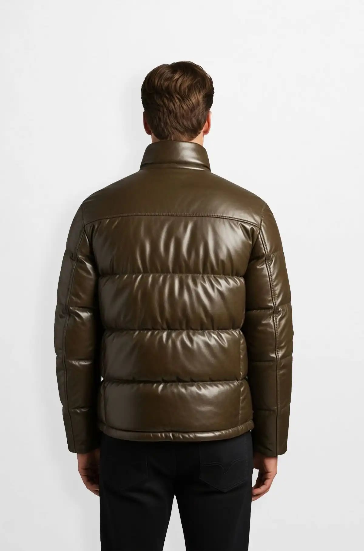  Mens Olive Green Puffer Jacket