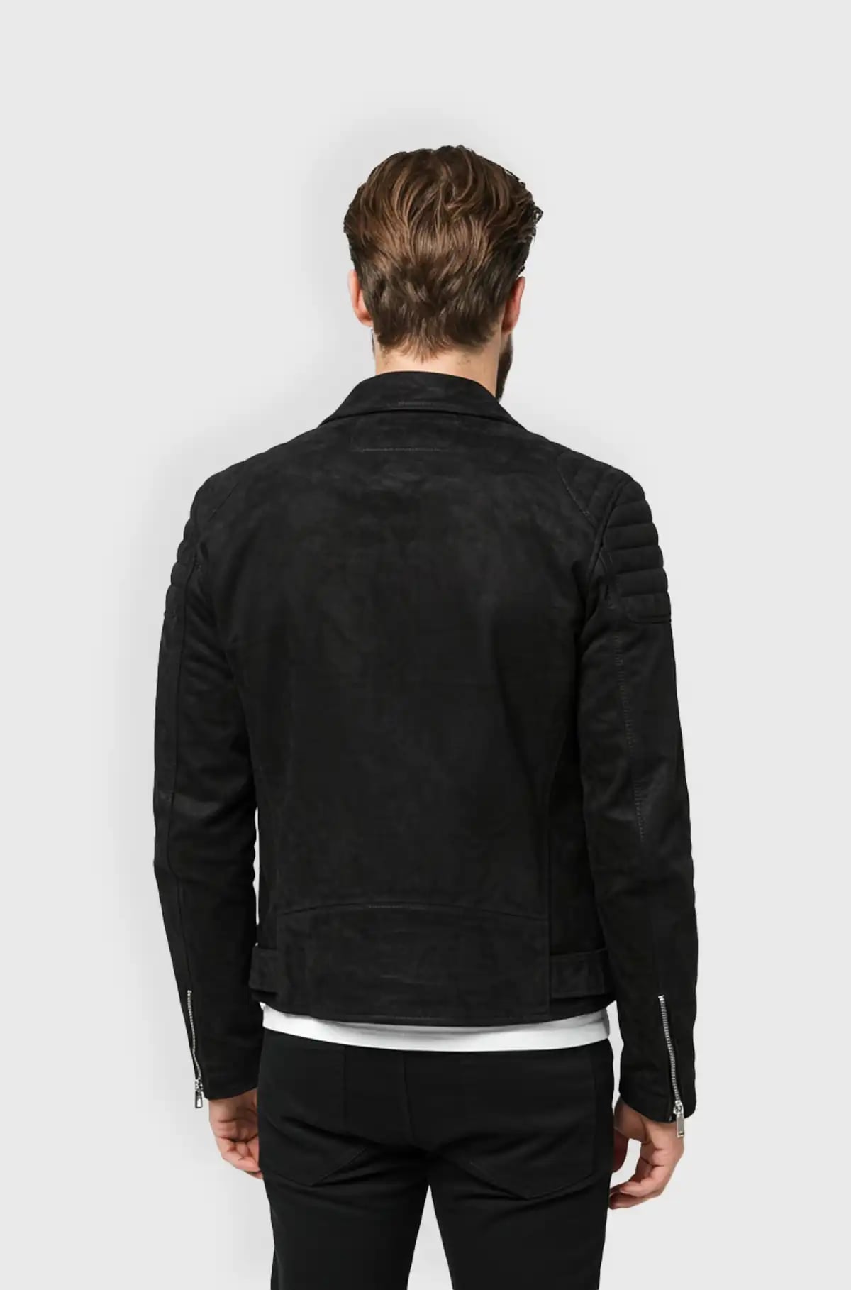 Mens Rogue Suede Biker Jacket