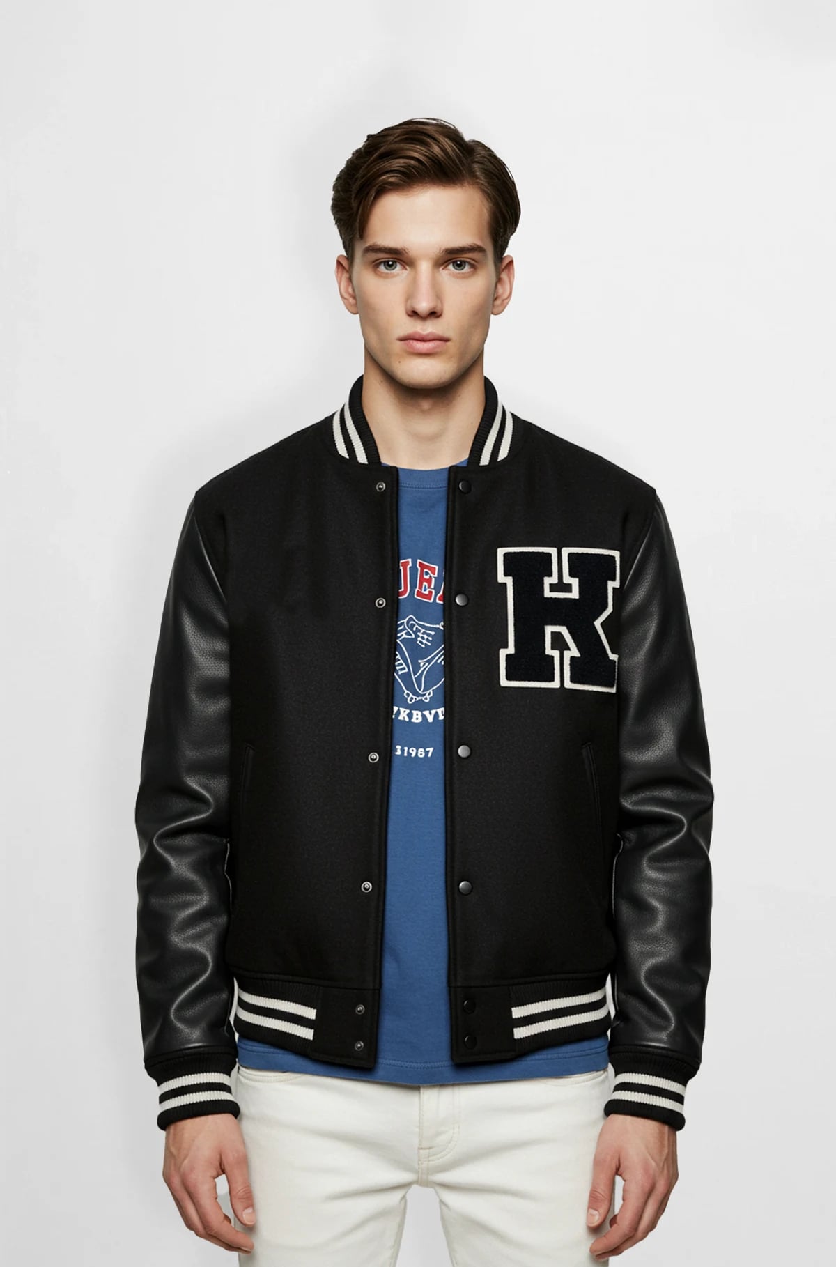Mens Varsity Leather Jacket
