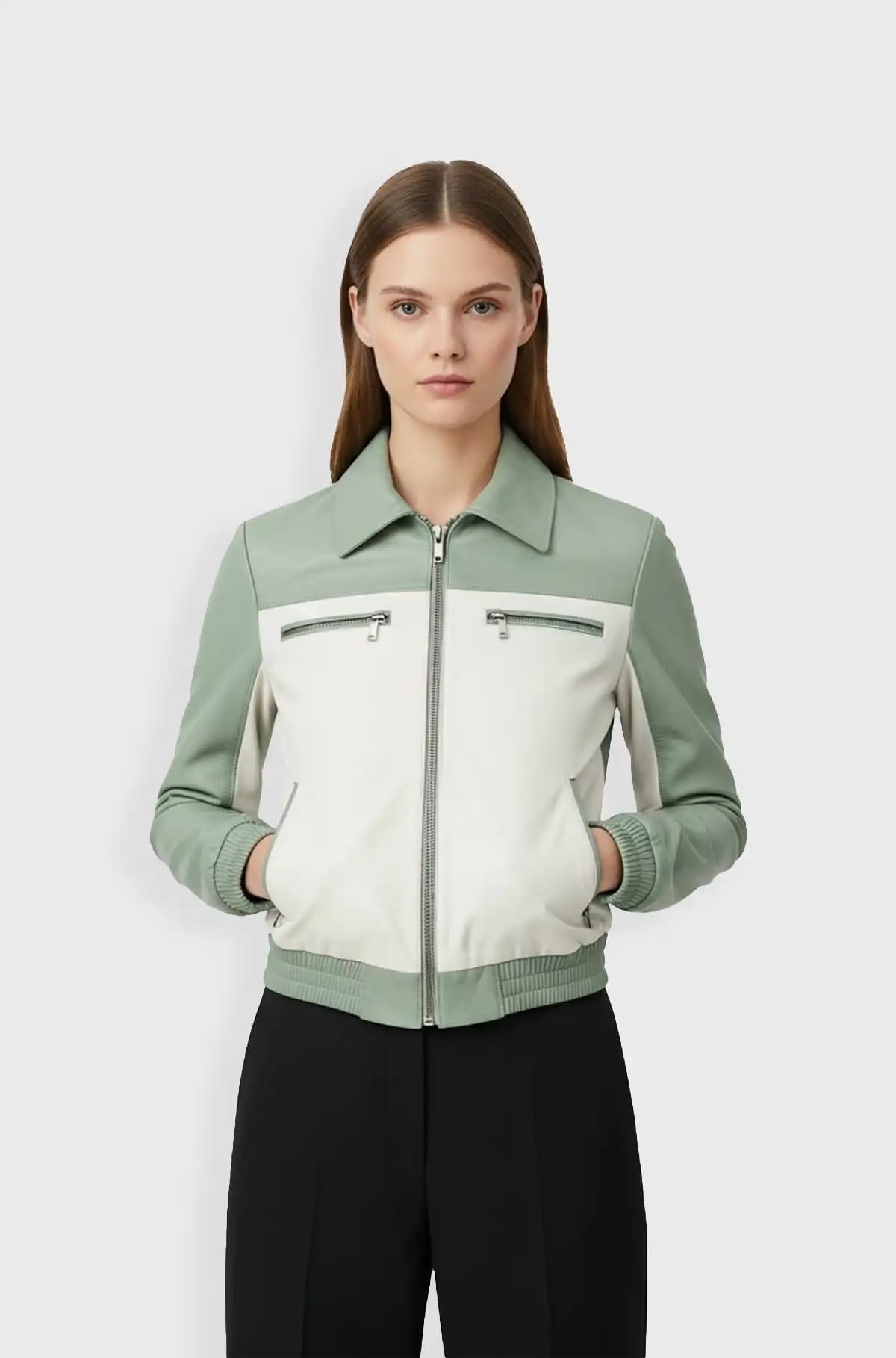 Mint Crest Bomber Jacket
